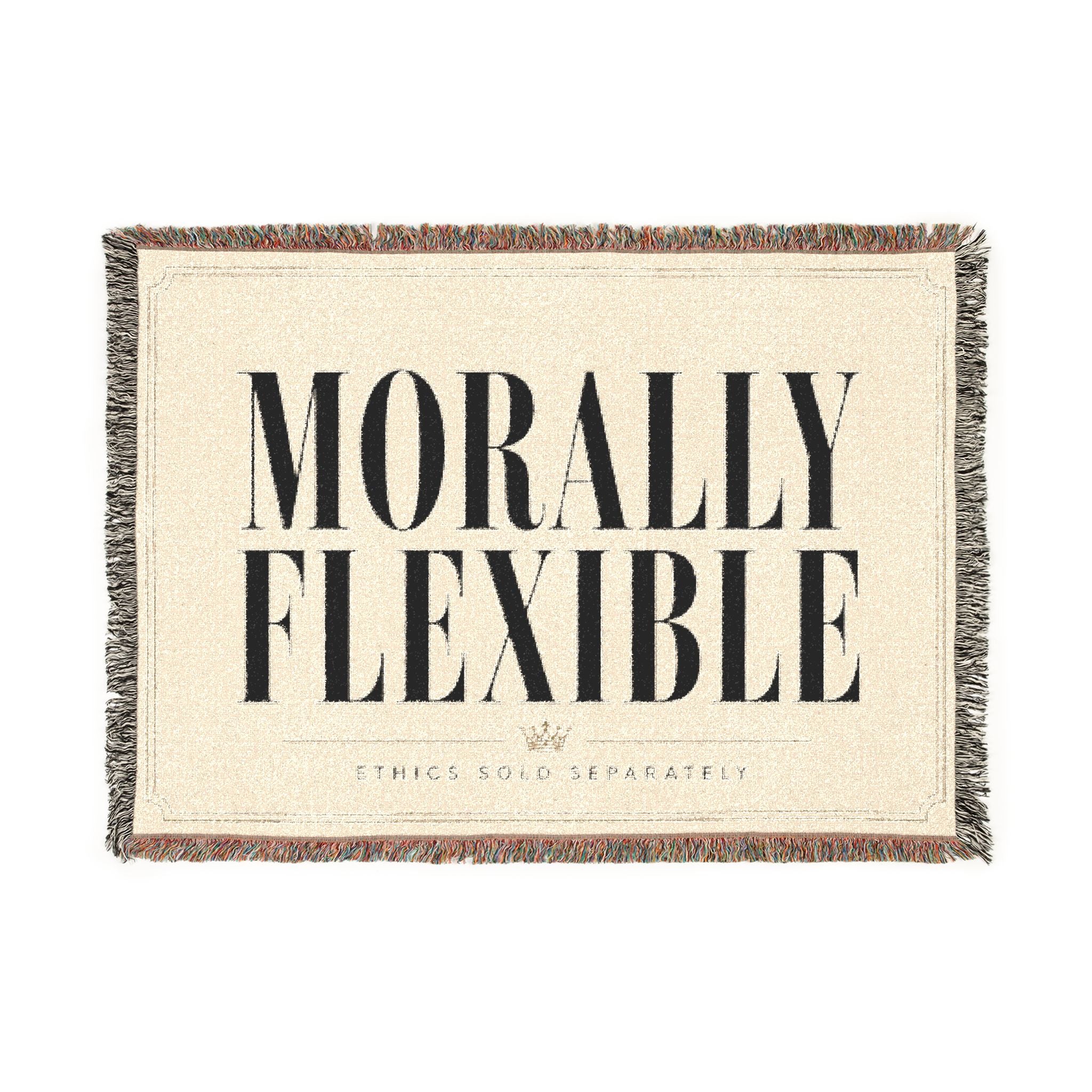 Morally Flexible Woven Blanket | Funny Typography Throw