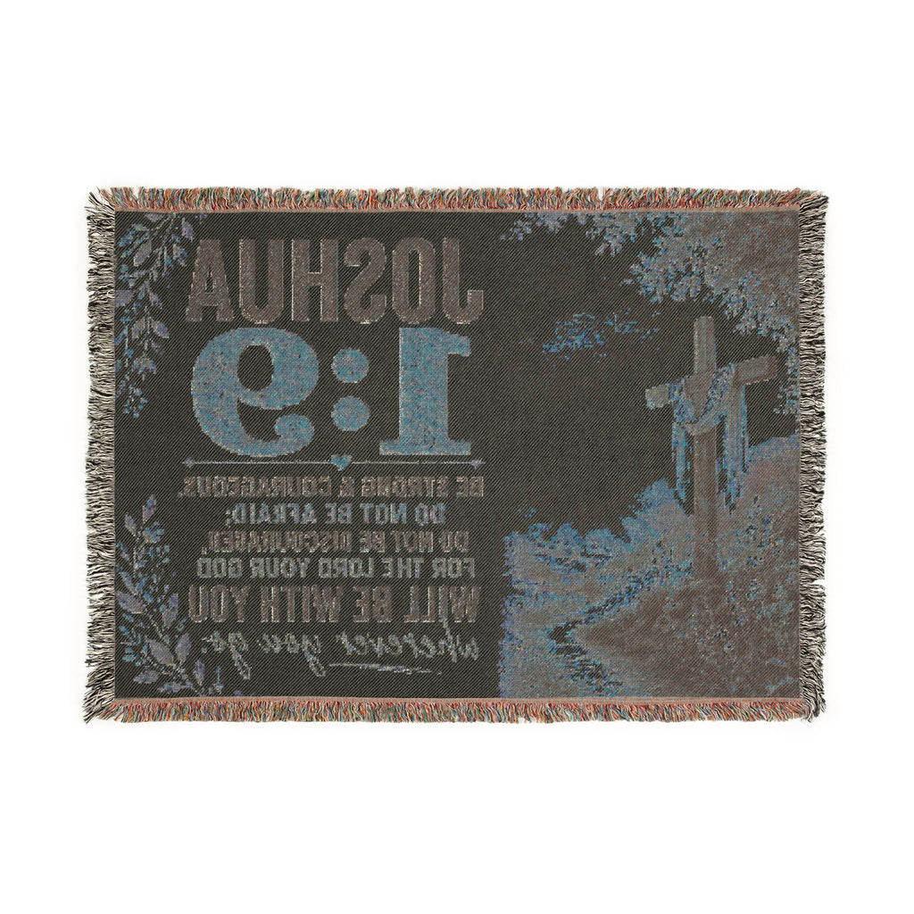 Joshua 1:9 Scripture Woven Blanket | Christian Bible Verse Throw
