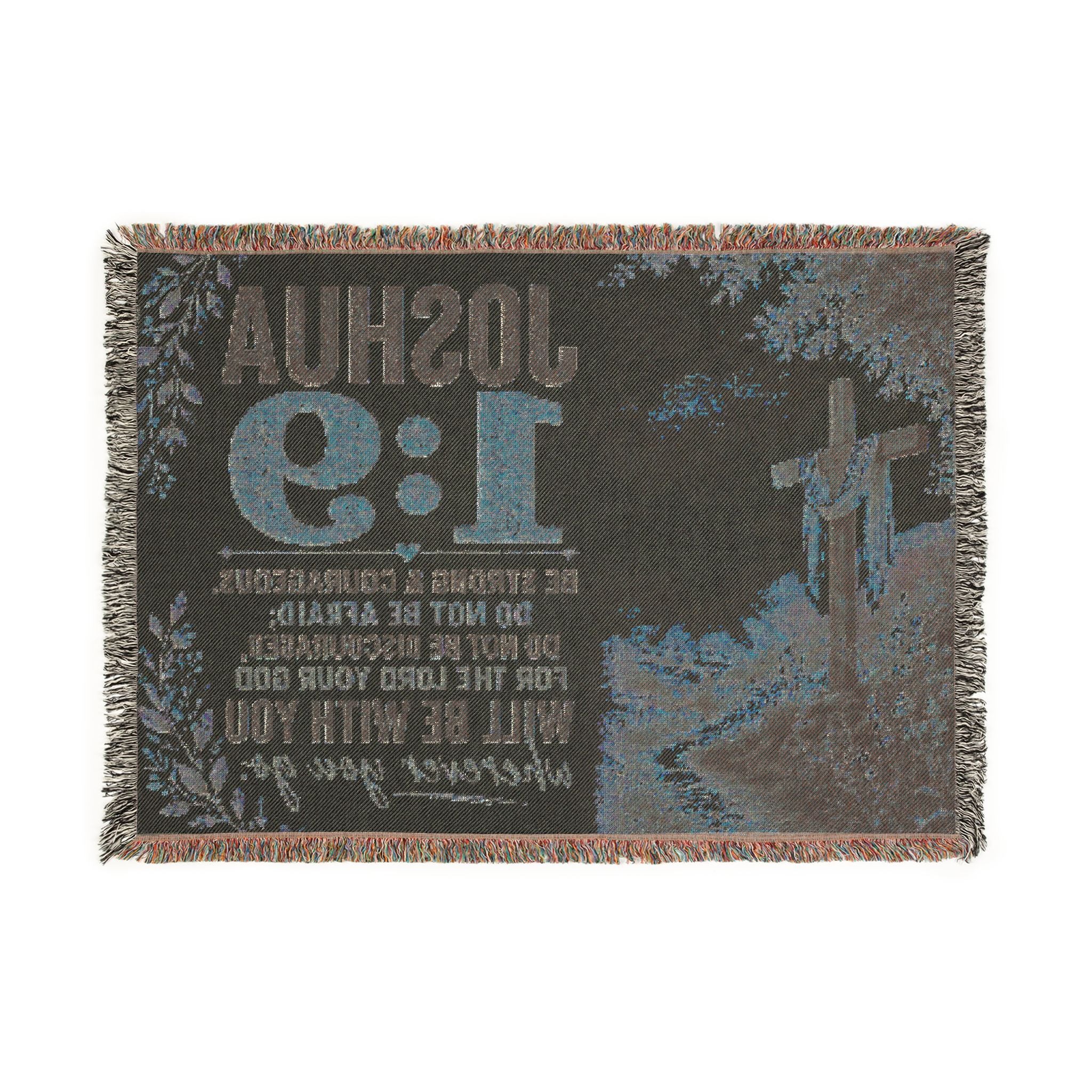 Joshua 1:9 Scripture Woven Blanket | Christian Bible Verse Throw
