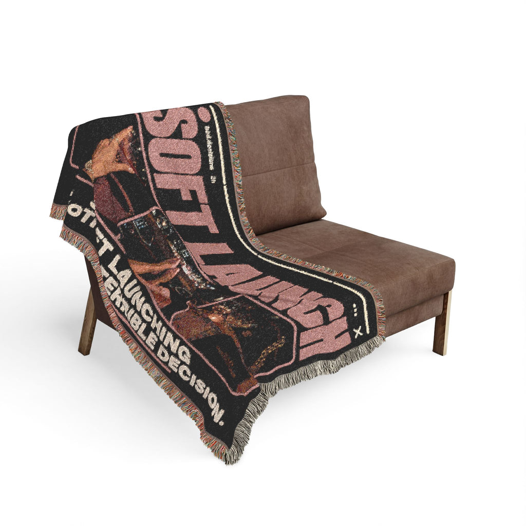 SofSoft Launch Blanket Funny Woven Throw, Dark Humor Meme Blanket, Luxury Girl Aesthetic Gift