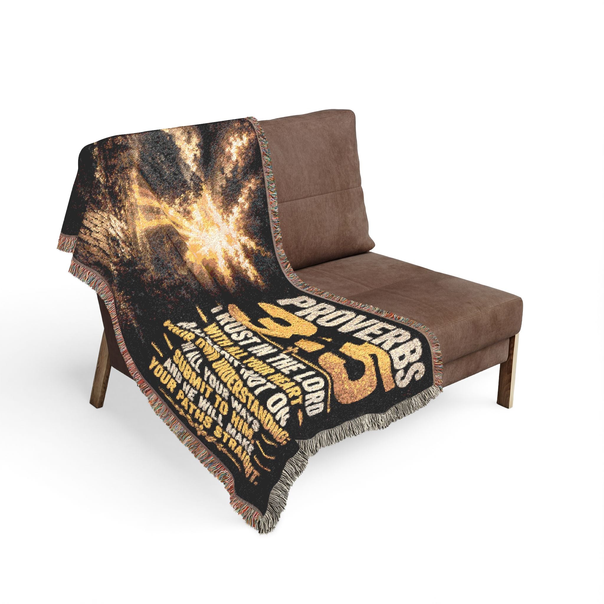 Proverbs 3:5 Scripture Woven Blanket | Trust in the Lord Bible Verse Throw