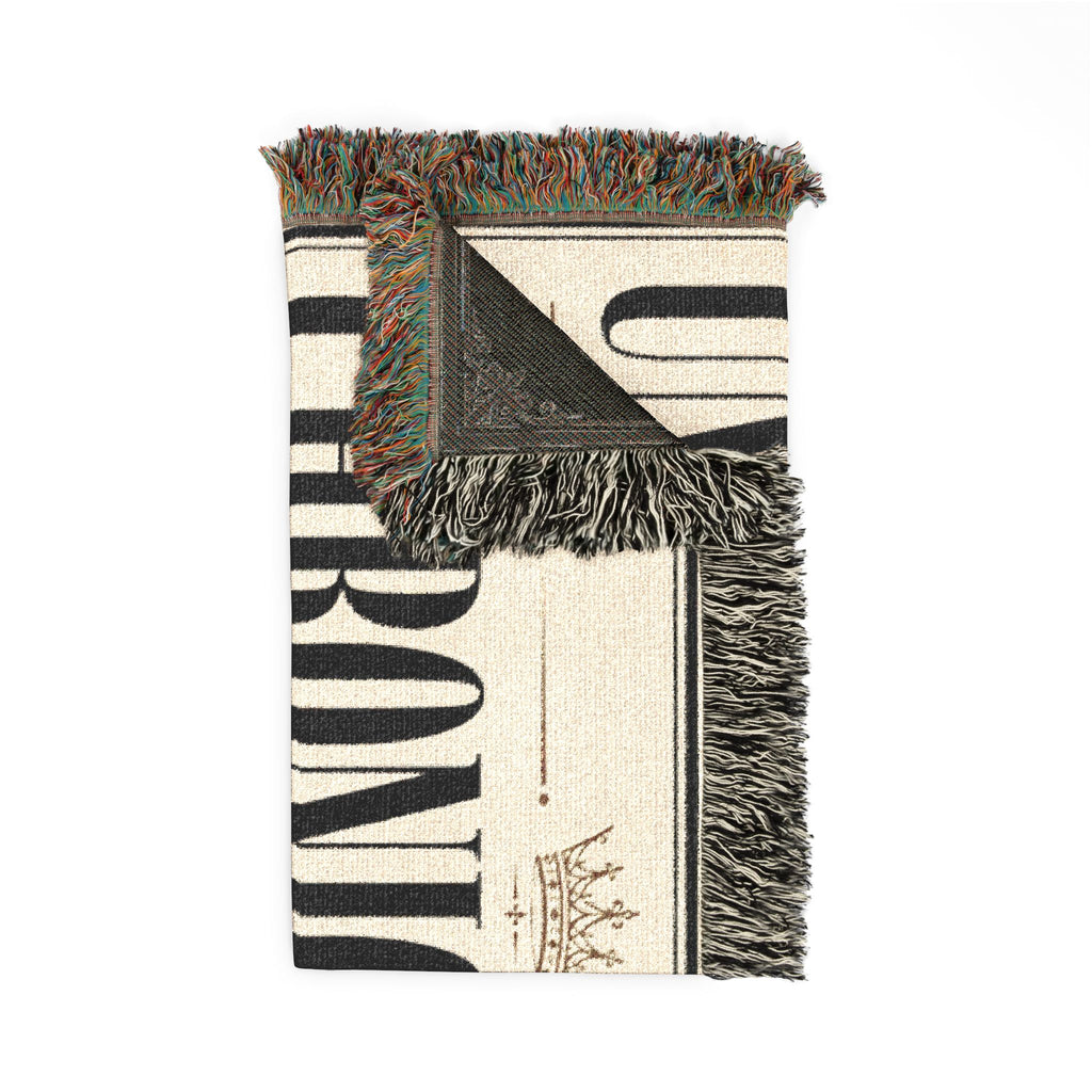 Chronically Unbothered woven blanket | silhouette typography throw