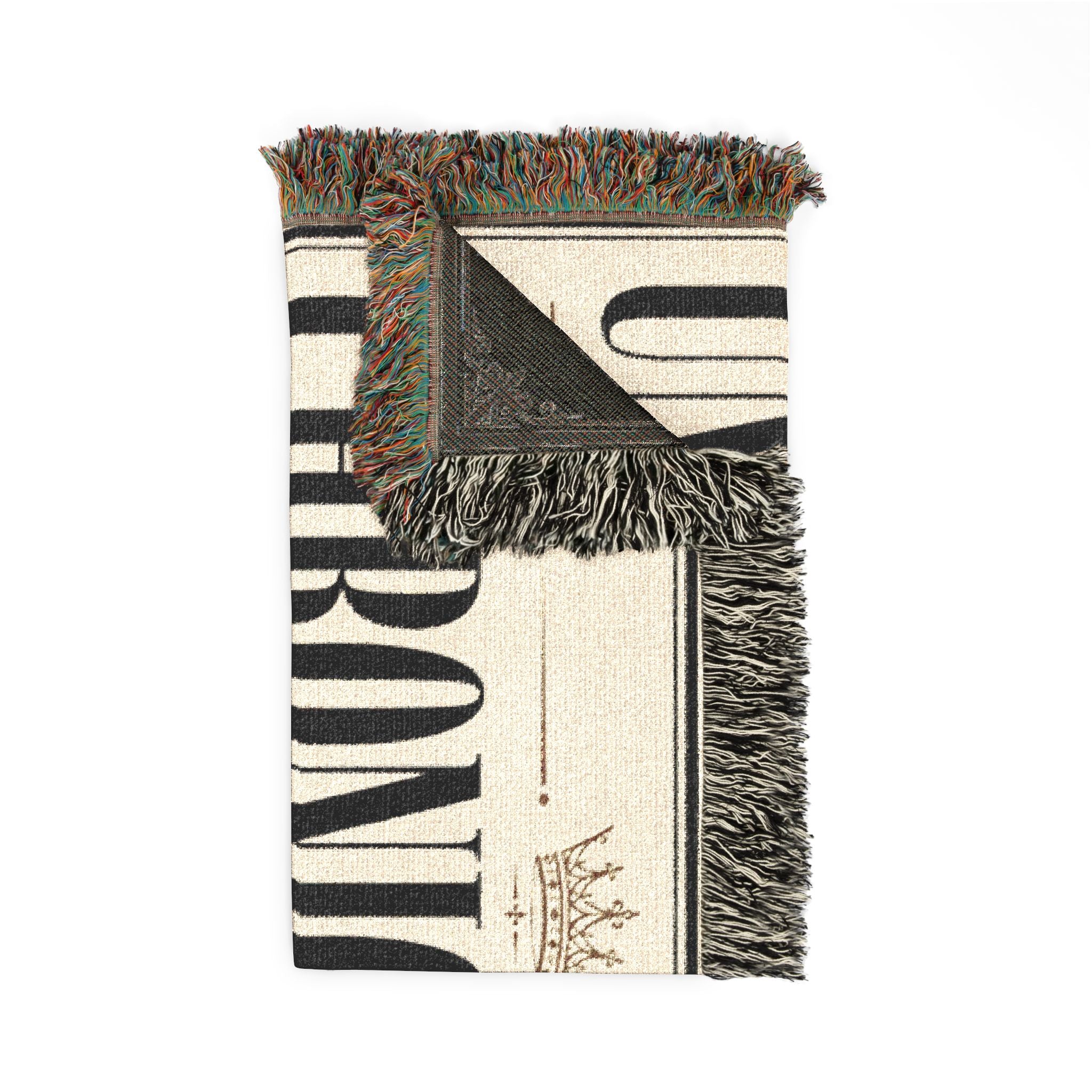 Chronically Unbothered woven blanket | silhouette typography throw