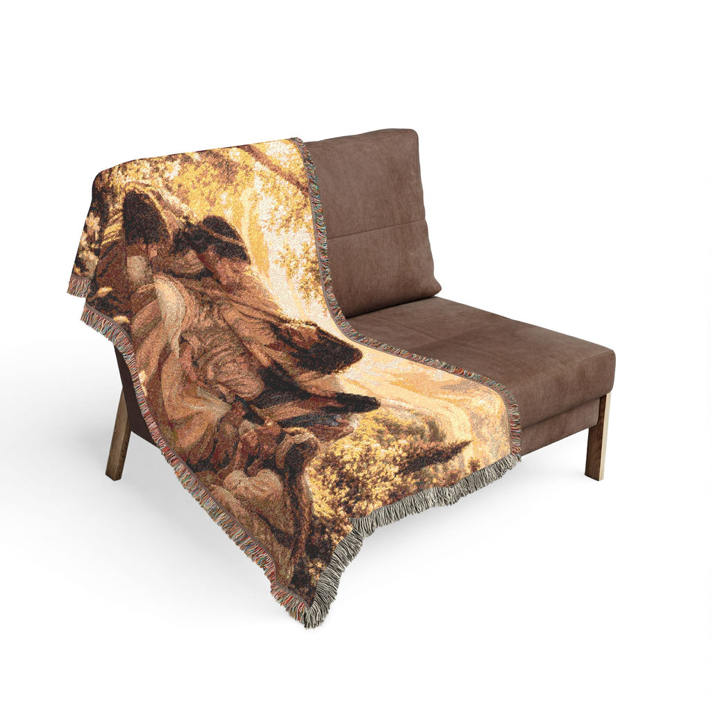 Jesus with Children Woven Blanket | Religious Christian Throw