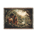 Adam And Eve christian  Woven Blanket | Scenic Tapestry Throw
