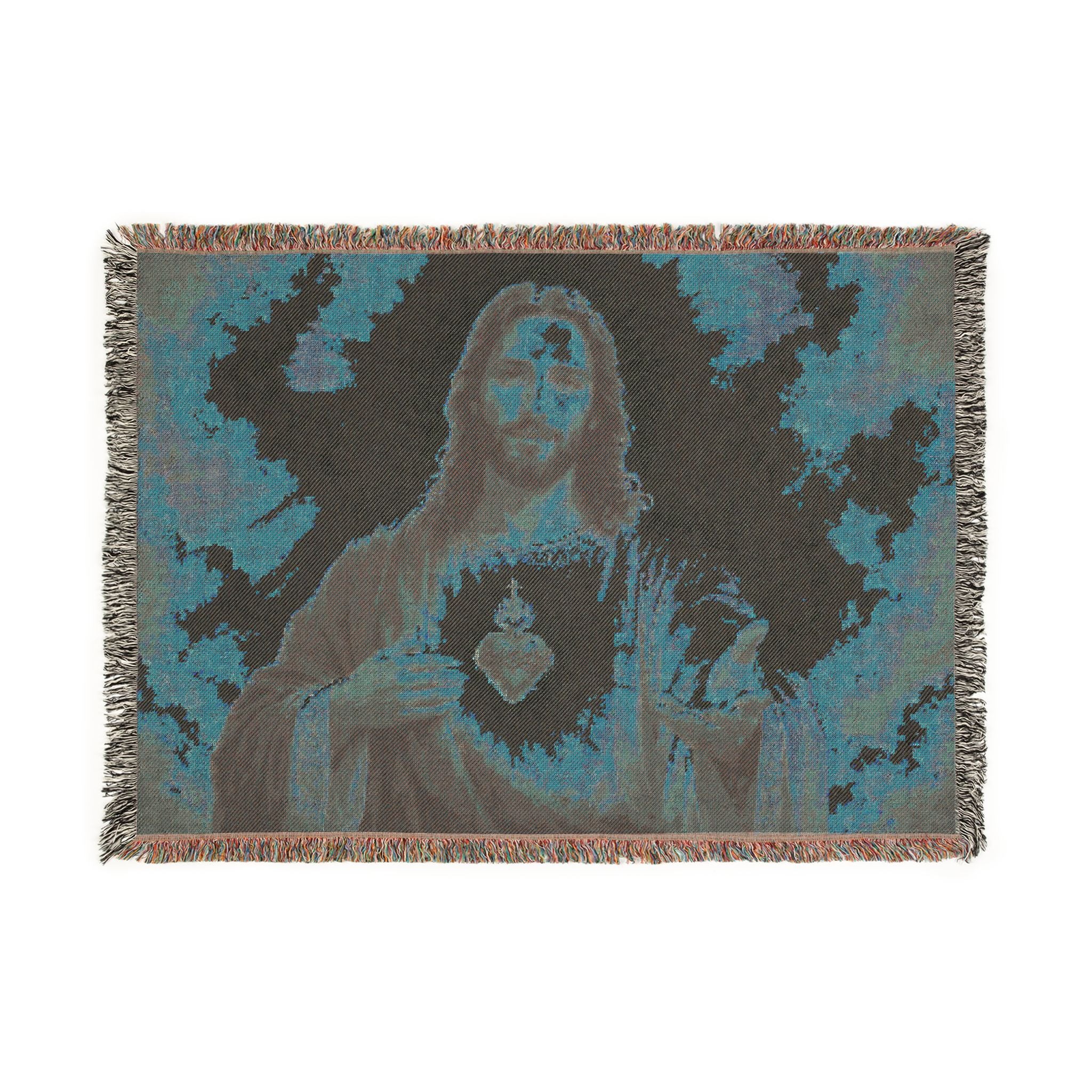 Sacred Heart Jesus Woven Blanket | Religious Throw, Christian Decor