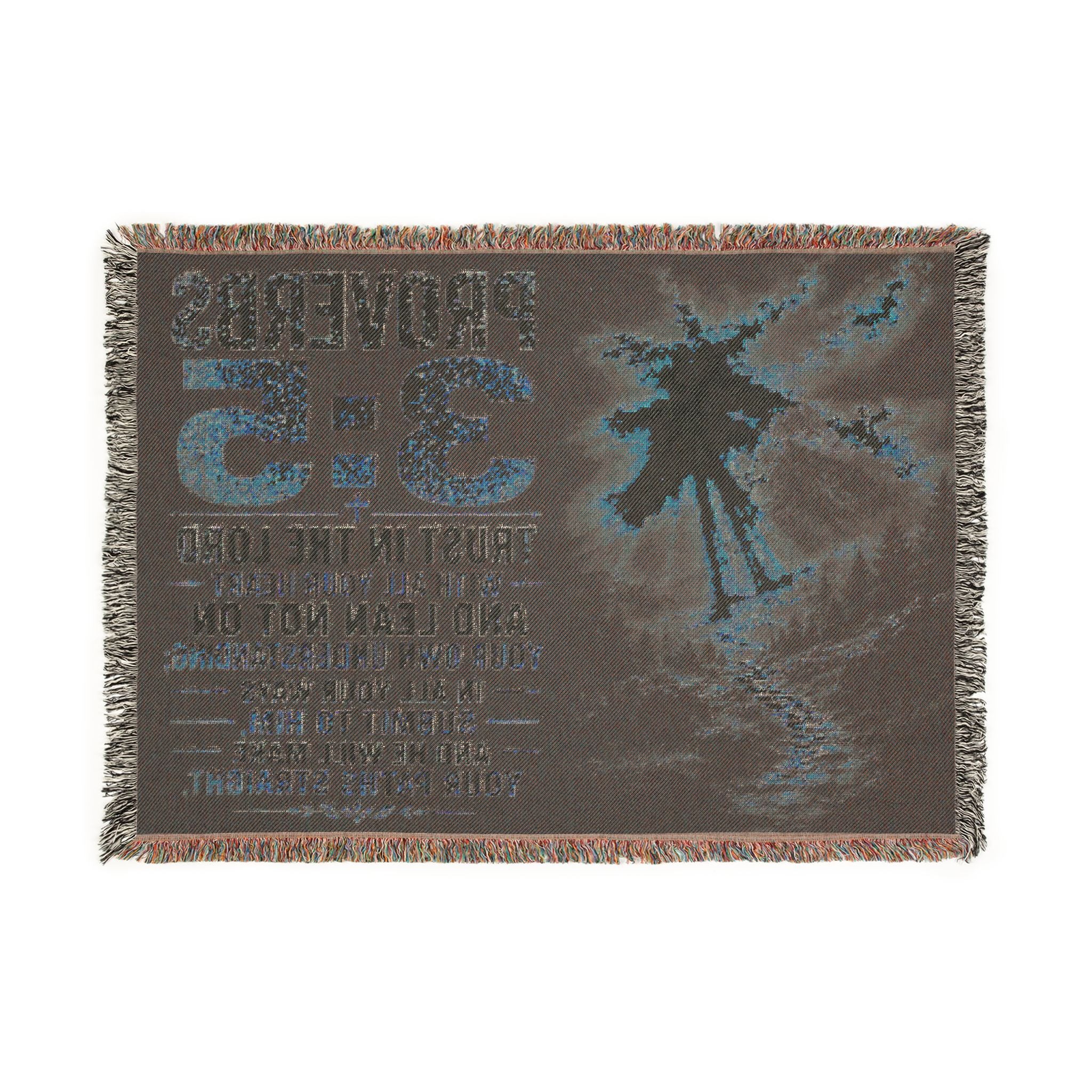 Proverbs 3:5 Scripture Woven Blanket | Trust in the Lord Bible Verse Throw