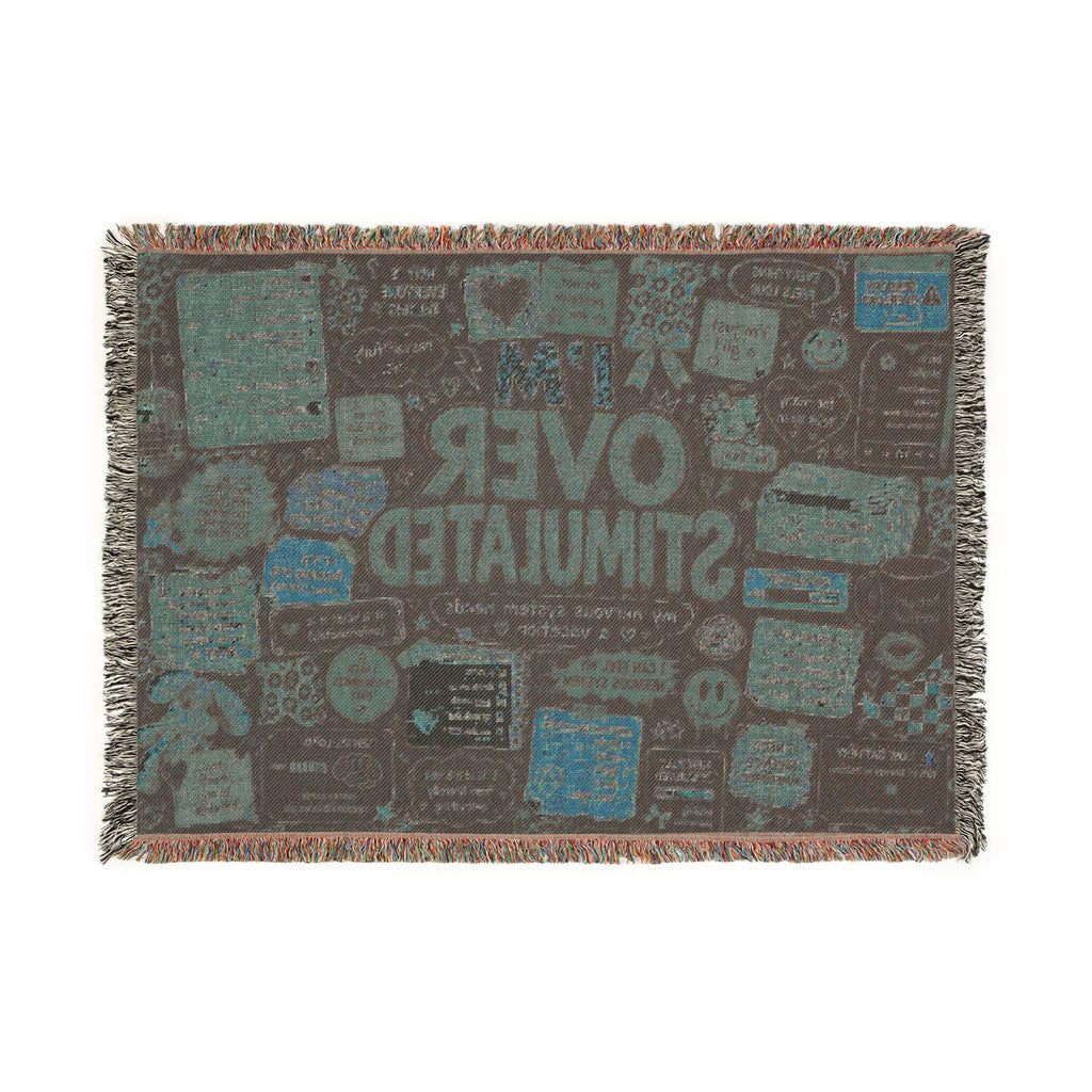 Im Overstimulated Blanket Funny Anxiety Gift, Mental Health Blanket, Coquette Woven Throw, ADHD Overwhelmed Girl Gift