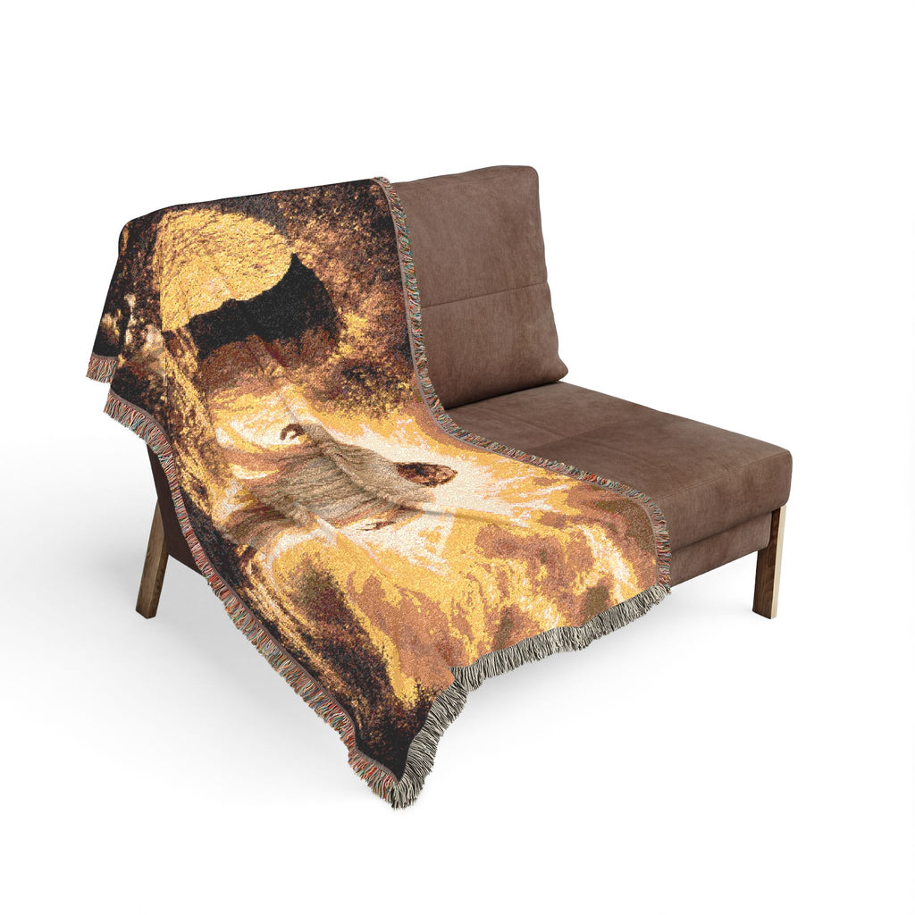 Resurrected Christ Woven Blanket | Religious Biblical Throw