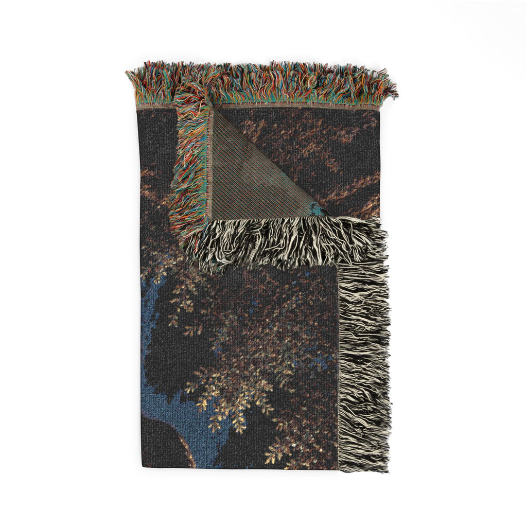 Praying Figure Woven Blanket | Religious Nativity Scene, Spiritual Home Decor