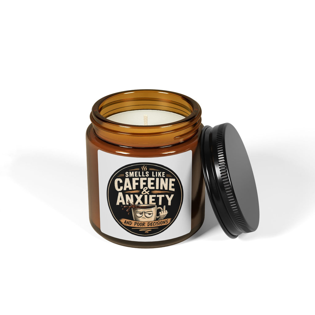 Smells Like Caffeine & Anxiety Candle Funny Gift, Coffee Lover Candle, Anxiety Gift
