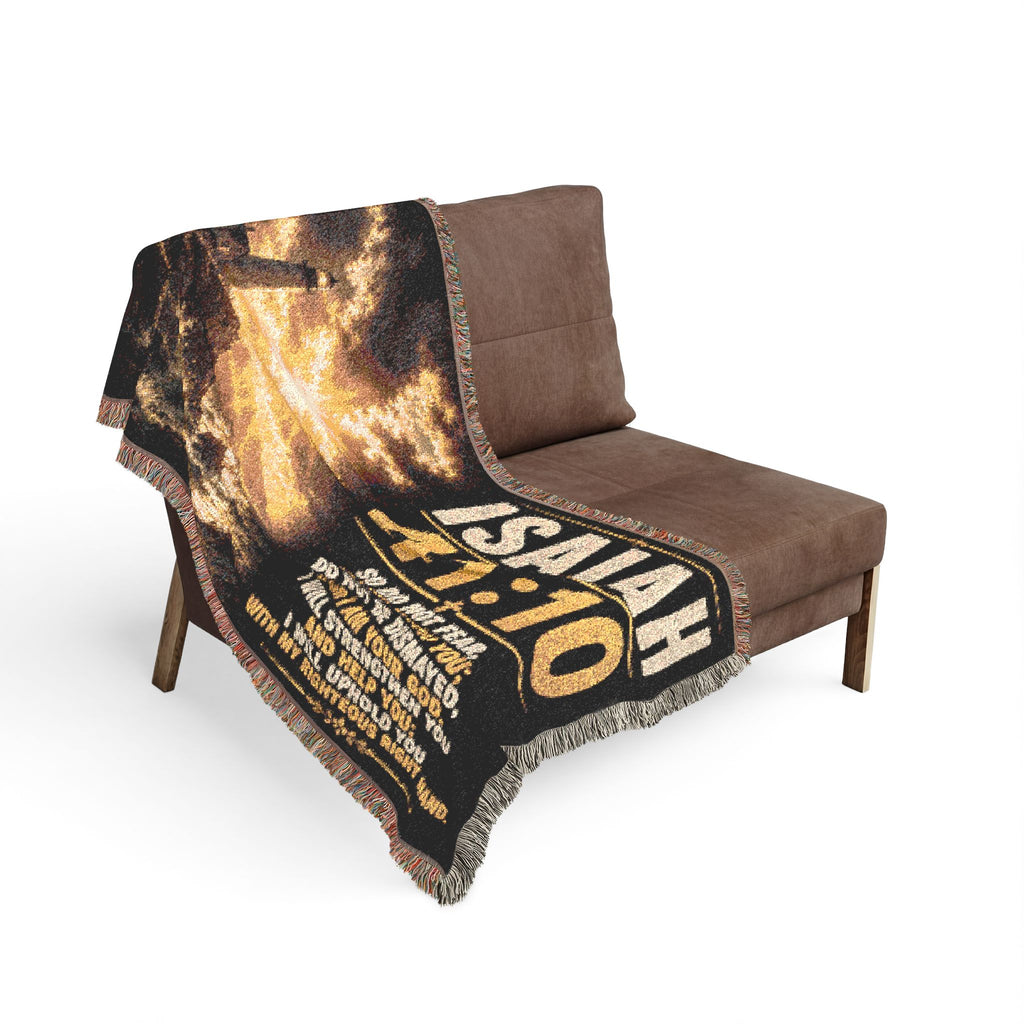 Isaiah 41:10 Scripture Woven Blanket | Bible Verse Throw, Lighthouse Design