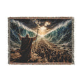Parting the Red Sea Woven Blanket | Biblical Moses Scene, Religious Wall Throw