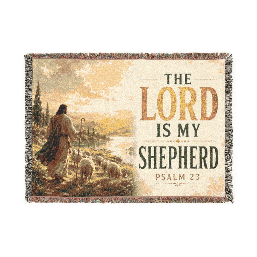 The Lord Is My Shepherd Woven Blanket | Psalm 23 Religious Throw