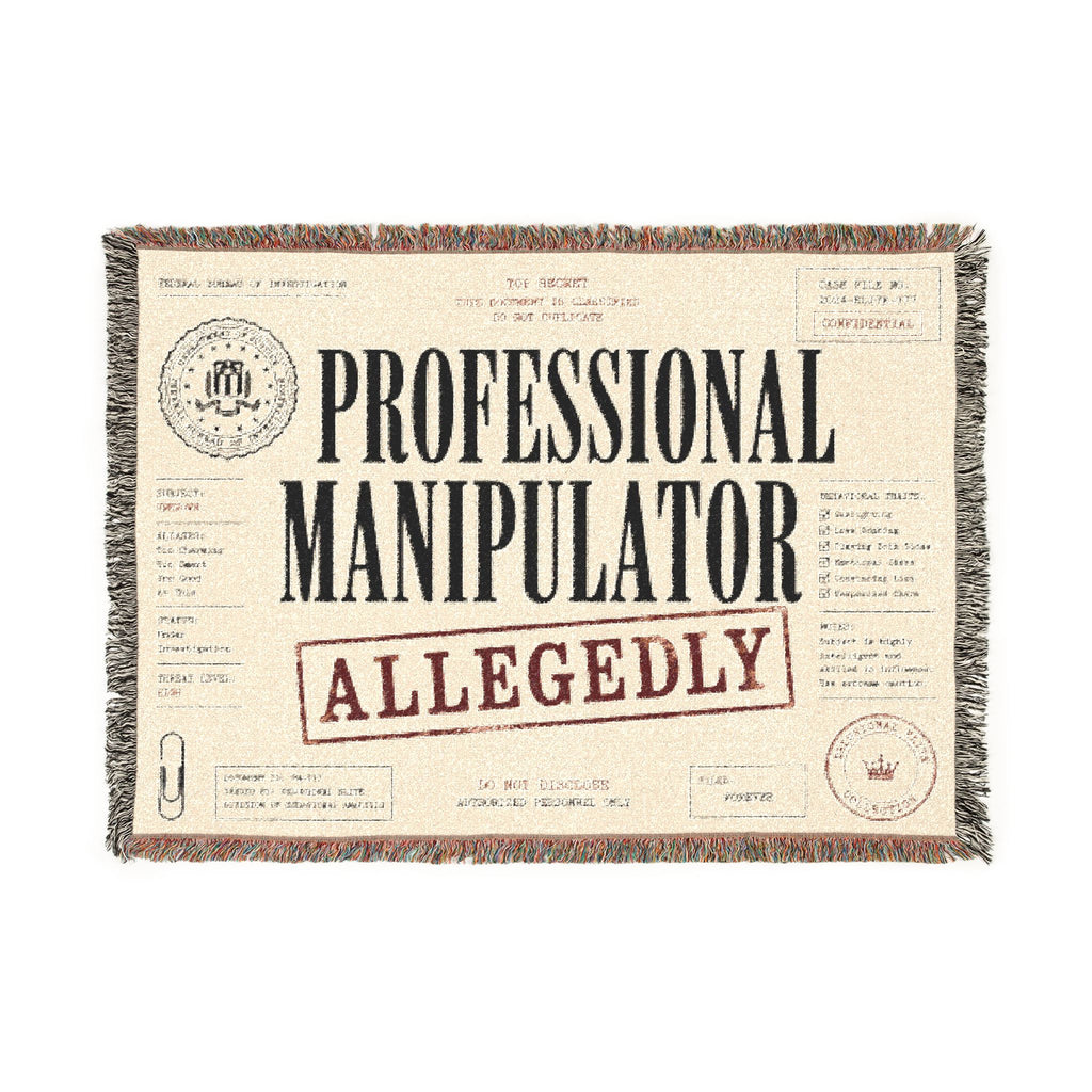 Professional Manipulator Allegedly Woven Blanket | Novelty Statement Throw