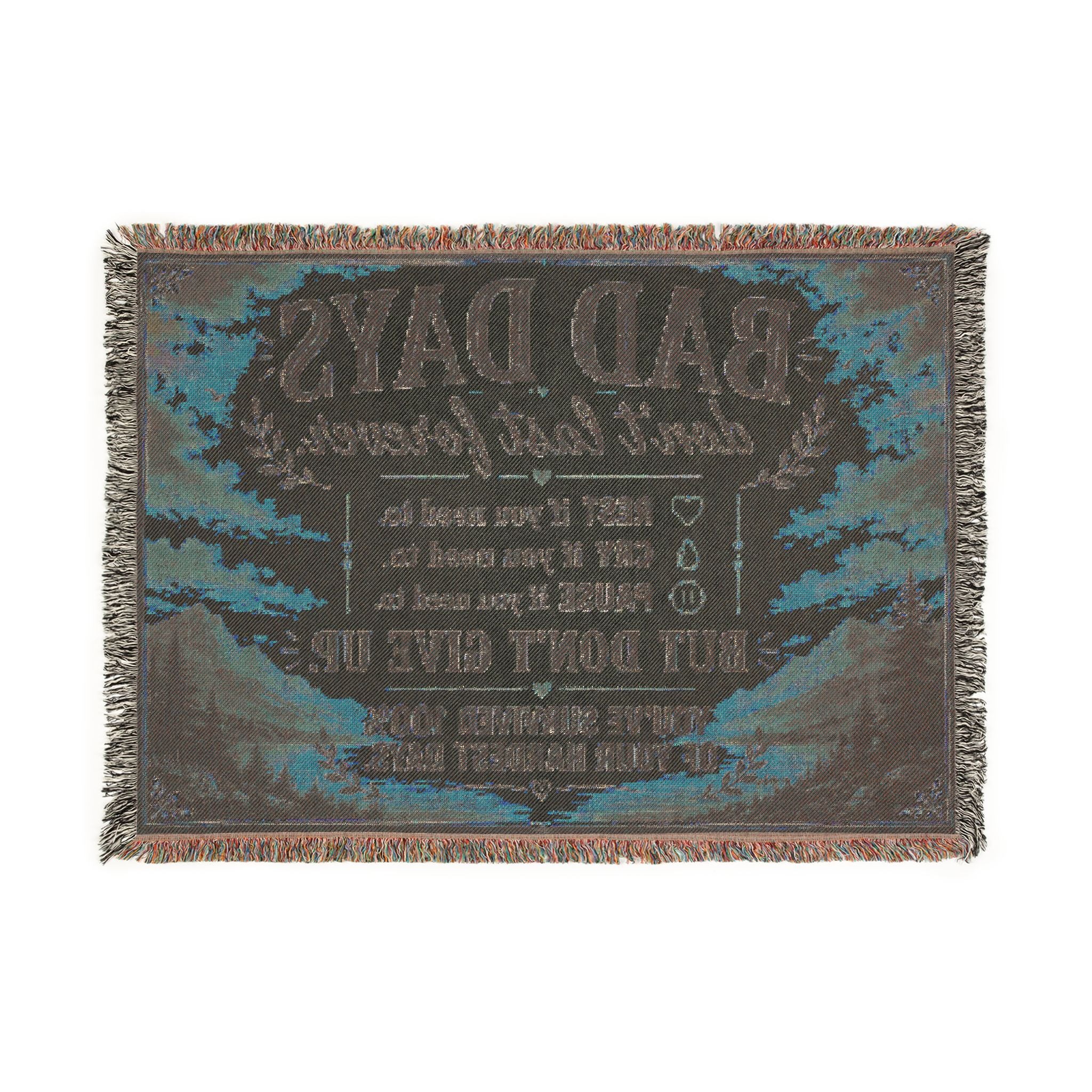 Mental Health Woven Blanket, Depression Comfort Blanket, Encouragement Gift, Bad Days Dont Last Forever Throw Blanket