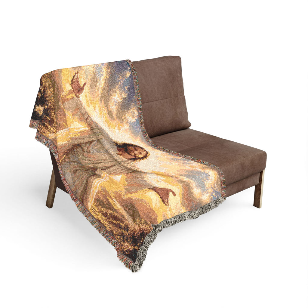 Jesus with Open Arms Woven Blanket | Christian Home Decor, Religious Throw