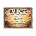 Mental Health Woven Blanket, Depression Comfort Blanket, Encouragement Gift, Bad Days Dont Last Forever Throw Blanket