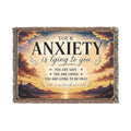 Mental Health Woven Blanket, Anxiety Comfort Blanket, Encouragement Gift, Your Anxiety Is Lying To You Throw Blanket