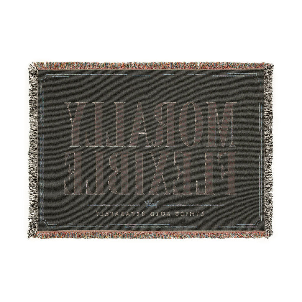 Morally Flexible Woven Blanket | Funny Typography Throw