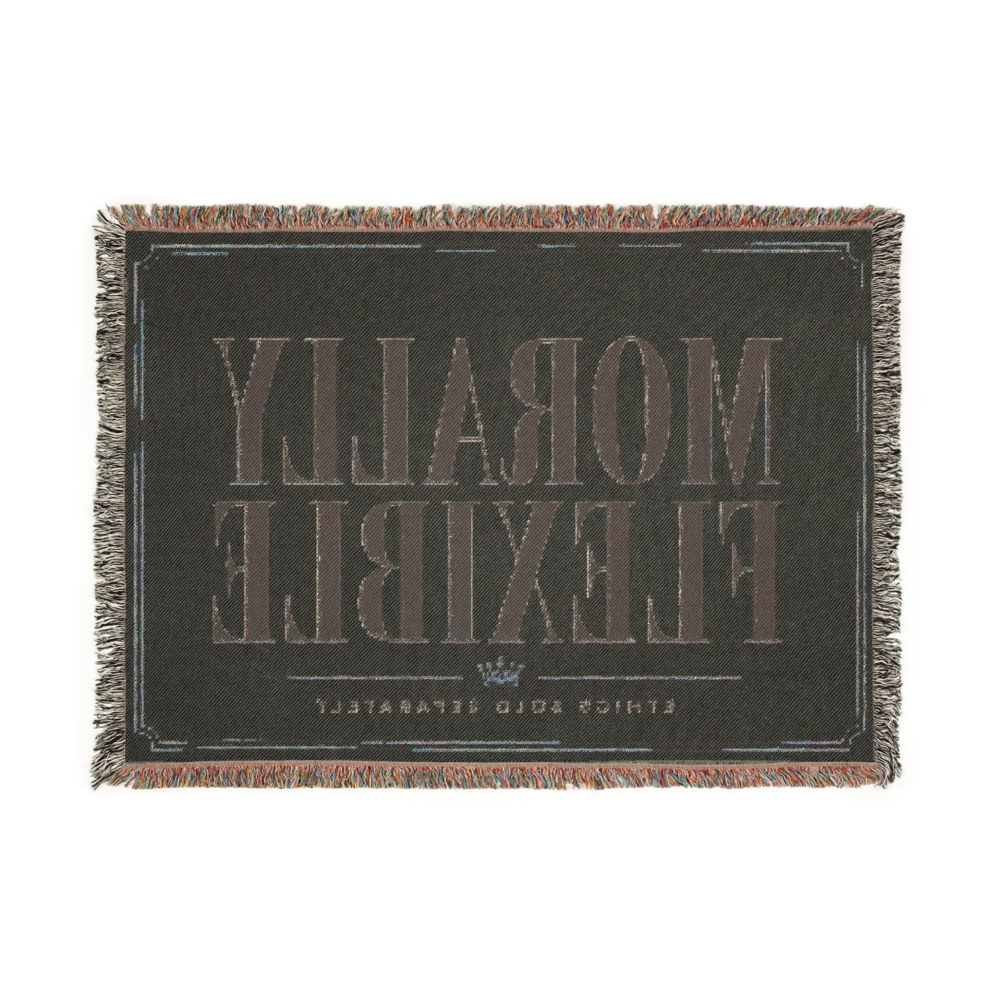 Morally Flexible Woven Blanket | Funny Typography Throw