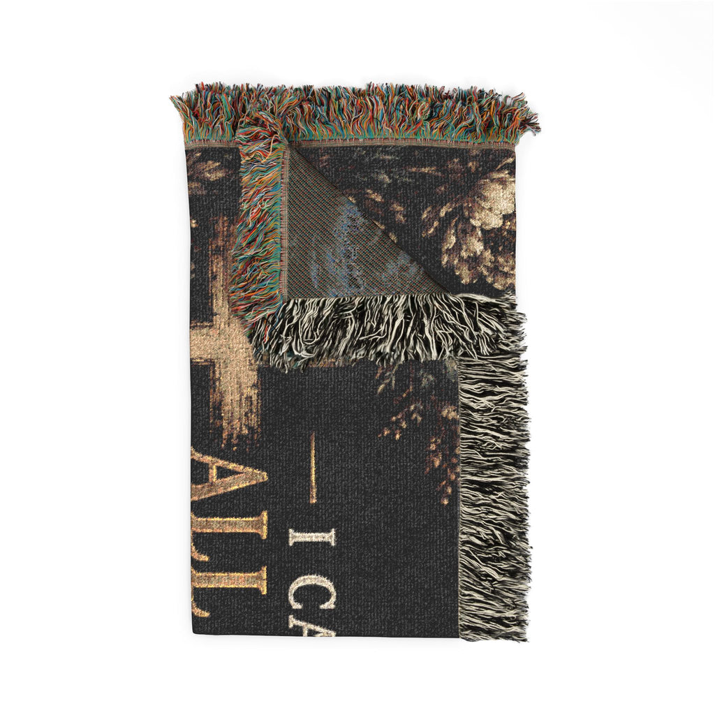 I Can Do All Things Through Christ woven blanket | Inspirational Scripture throw