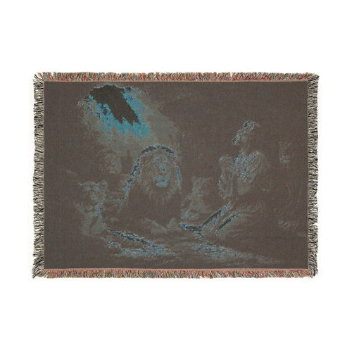 Daniel in the Lions Den Blanket Christian Woven Throw Faith Gift