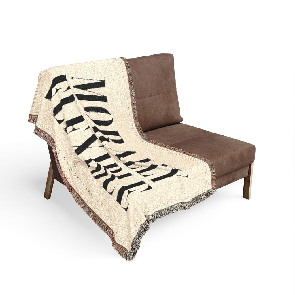 Morally Flexible Woven Blanket | Funny Typography Throw