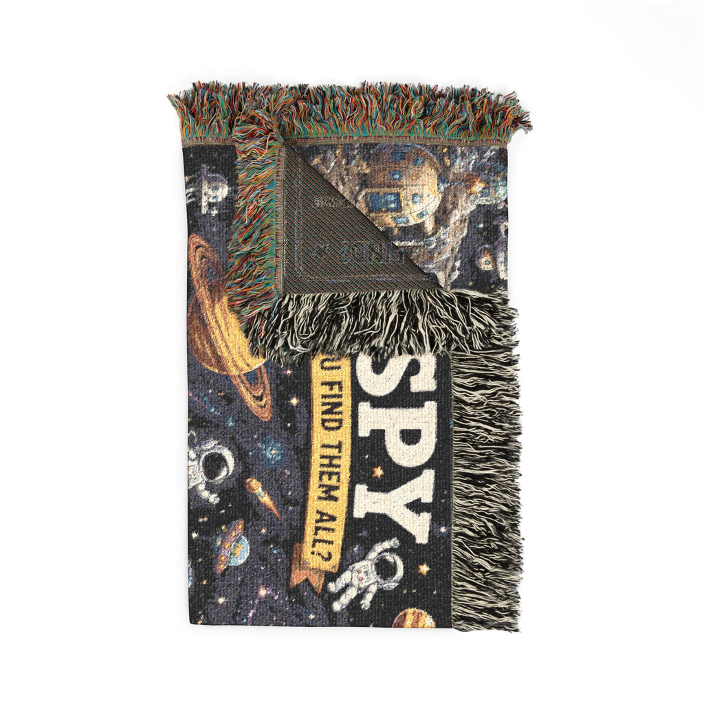 I SPY Space Adventure Woven Blanket | Outer Space Puzzle Scene