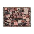 Im Overstimulated Blanket Funny Anxiety Gift, Mental Health Blanket, Coquette Woven Throw, ADHD Overwhelmed Girl Gift