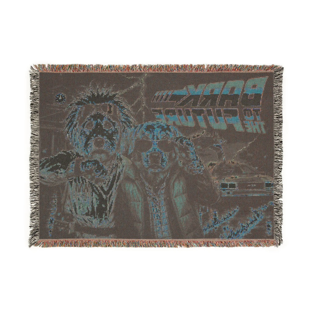 Funny Dog Woven Blanket, Bark To The Future Blanket, Dog Meme Throw Blanket, Gift for Dog Lovers