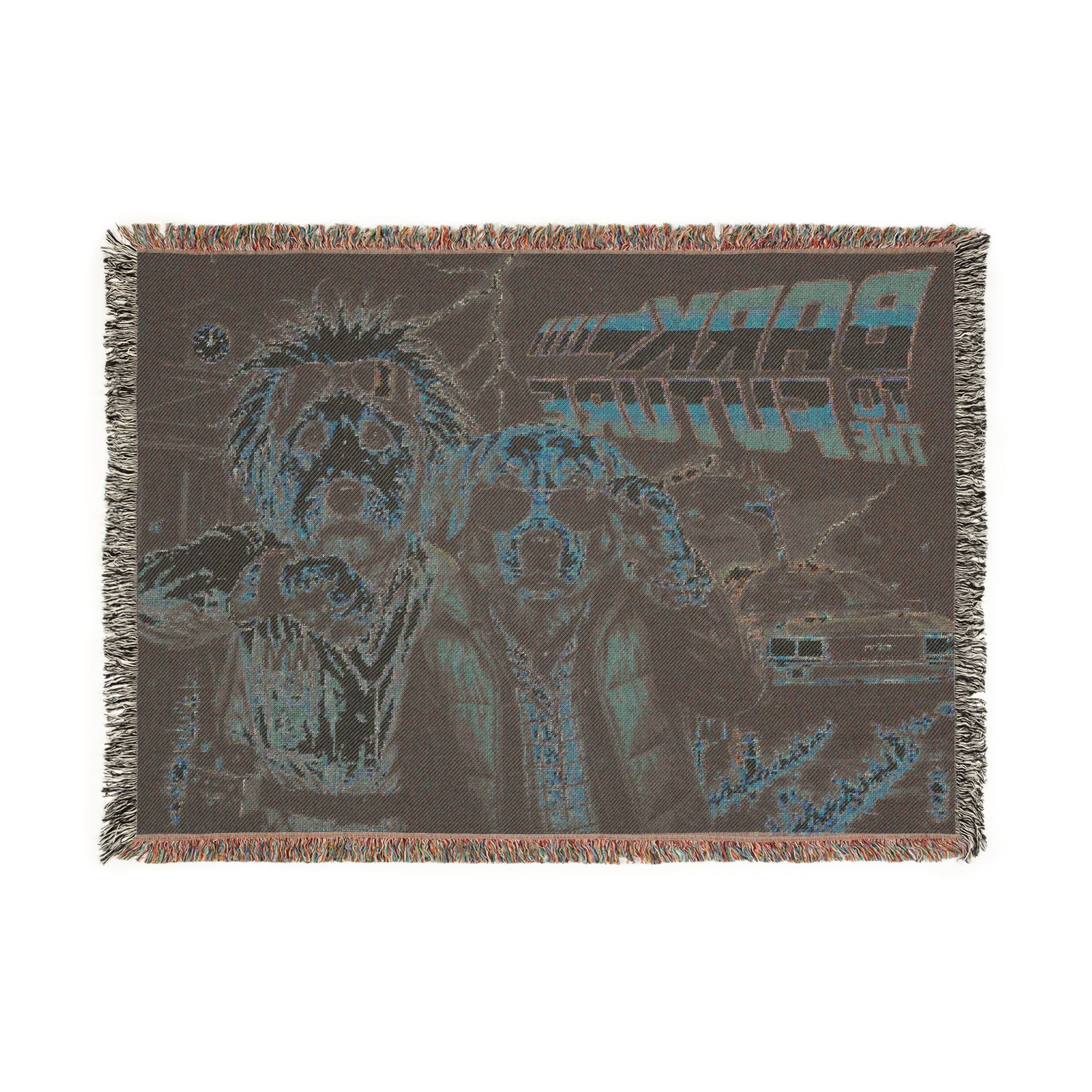 Funny Dog Woven Blanket, Bark To The Future Blanket, Dog Meme Throw Blanket, Gift for Dog Lovers