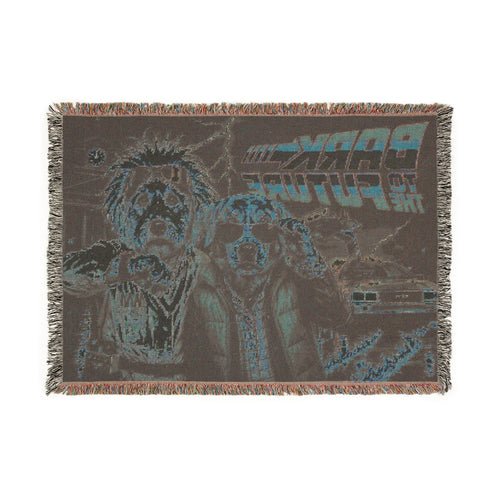 Funny Dog Woven Blanket, Bark To The Future Blanket, Dog Meme Throw Blanket, Gift for Dog Lovers