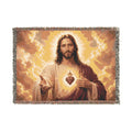 Sacred Heart Jesus Woven Blanket | Religious Throw, Christian Decor