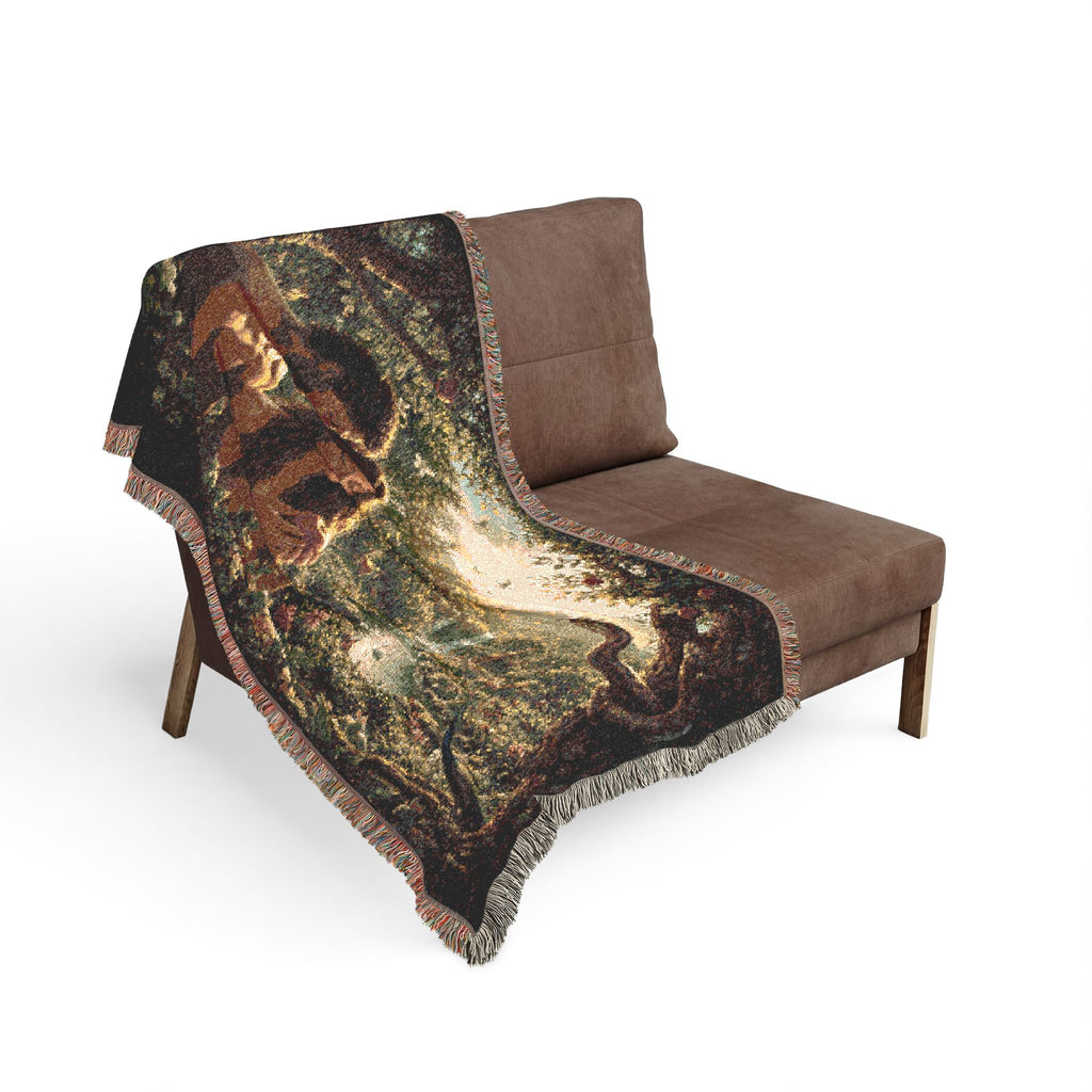 Adam And Eve christian  Woven Blanket | Scenic Tapestry Throw