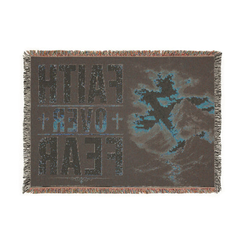 Faith Over Fear Woven Blanket | Christian Inspirational Throw