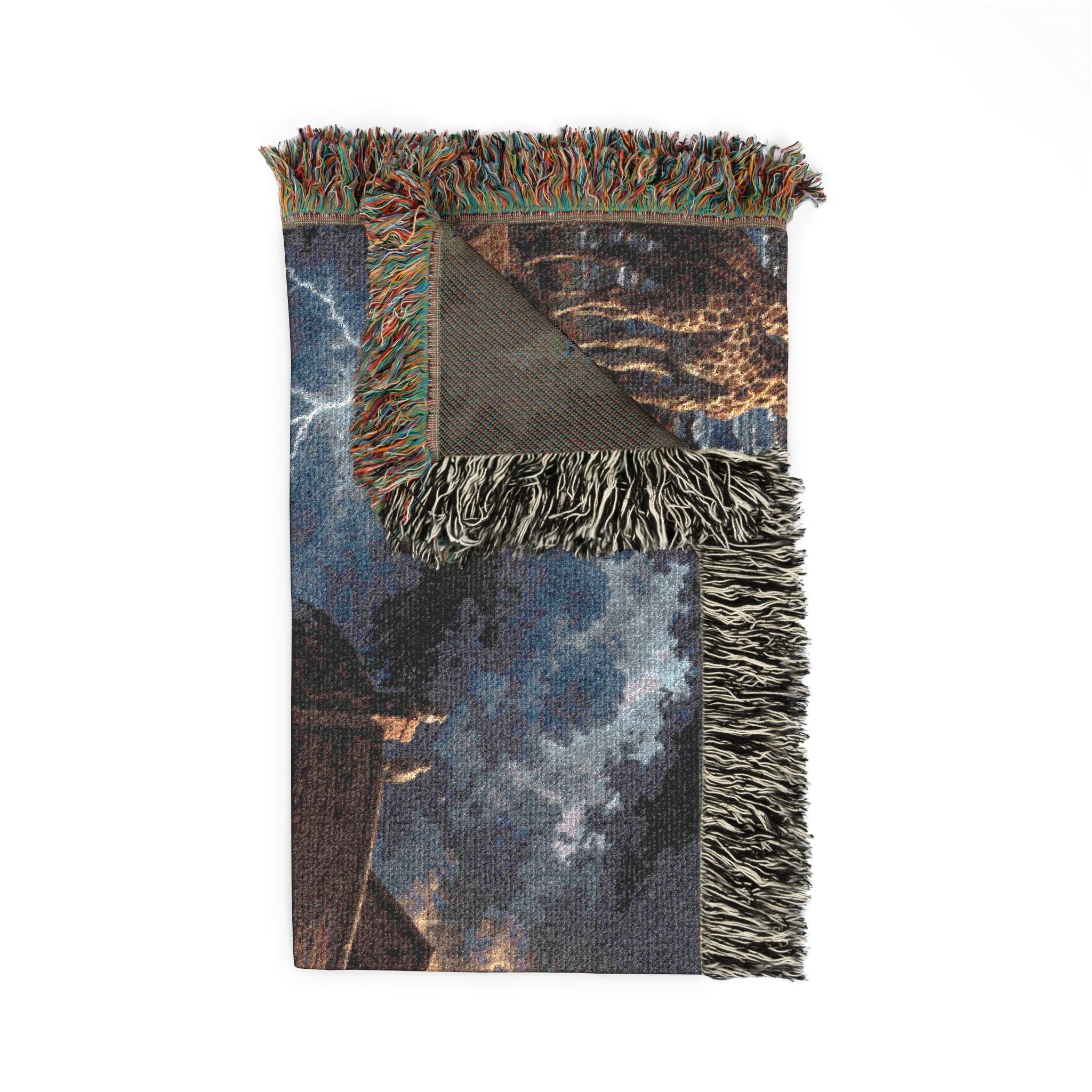 Noah's Ark Scene Woven Blanket | Rainbow, Animals, Biblical Landscape
