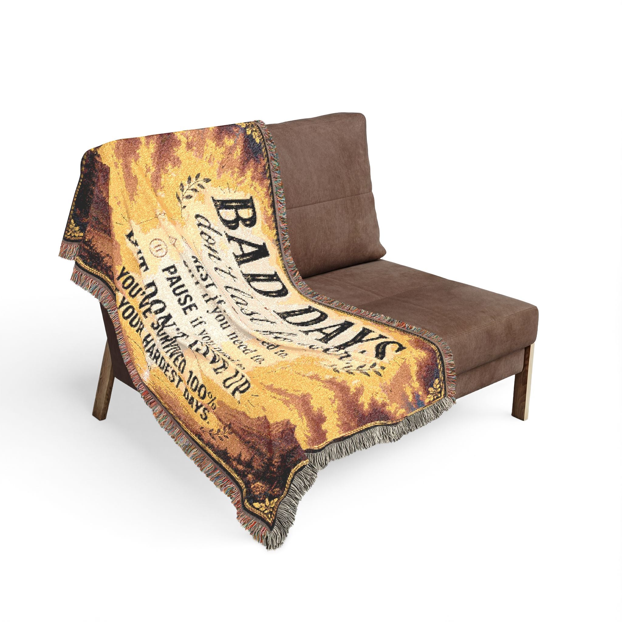 Mental Health Woven Blanket, Depression Comfort Blanket, Encouragement Gift, Bad Days Dont Last Forever Throw Blanket