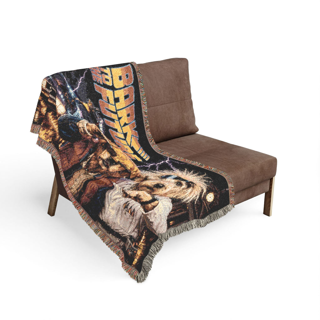 Funny Dog Woven Blanket, Bark To The Future Blanket, Dog Meme Throw Blanket, Gift for Dog Lovers