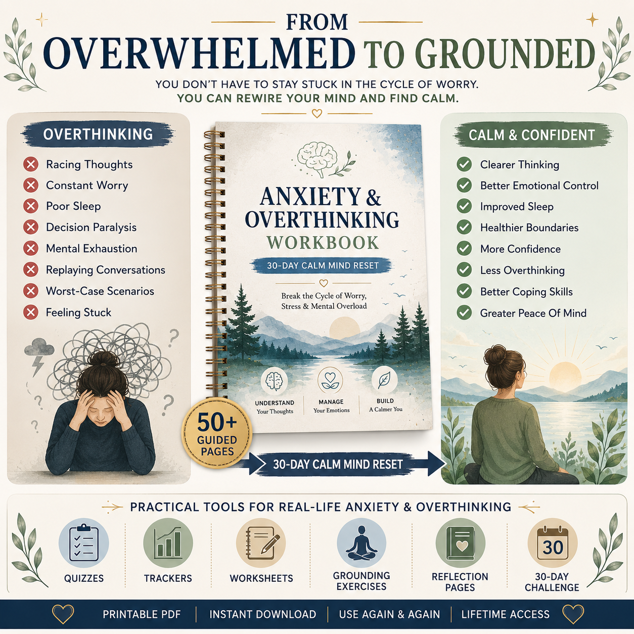 Anxiety & Overthinking Workbook